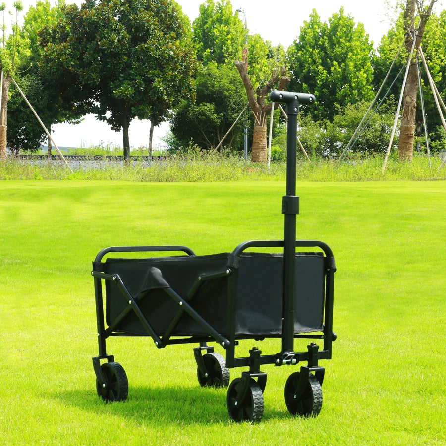 Trolley beach wagon JV Heavy Duty Large Capacity Folding Wagon Outdoor Portable Utility Cart Collapsible Pull Trolley for Shopping Beach Garden