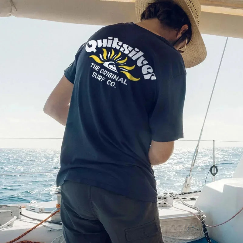 Quicksilver and Billabong JV Tee La Nouvelle Mode De Rue De La Saison T-shirt De Sport À Manches Courtes En Coton Imprimé Décontracté Croisé Camouflage Hip Hop