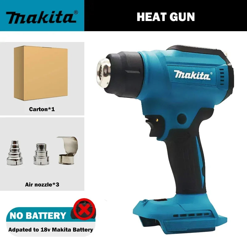 Makita 18V 550°C Temperature Control Heat Gun 18V Cordless Handheld Hot Air Gun With LED Display Soldering Thermal Blower New、