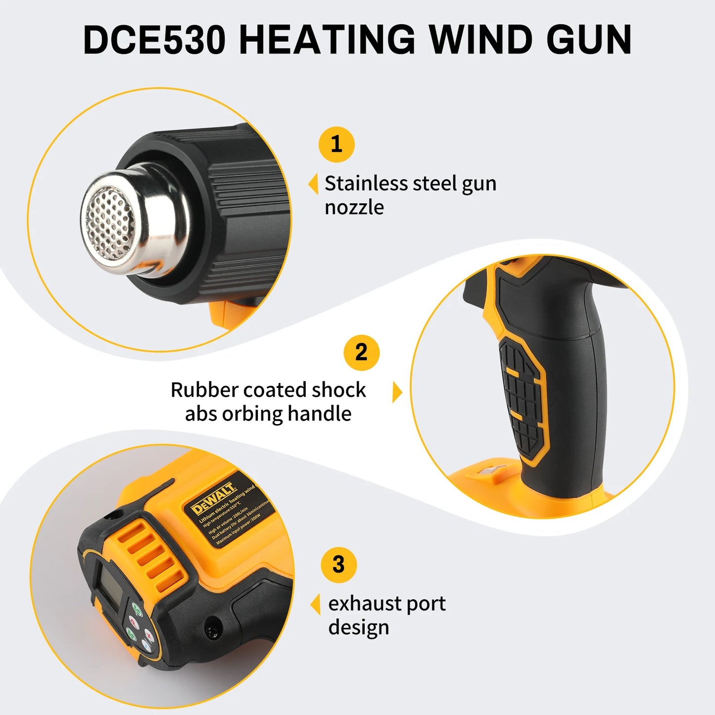 Dewalt 300W High - power Cordless Heat Gun