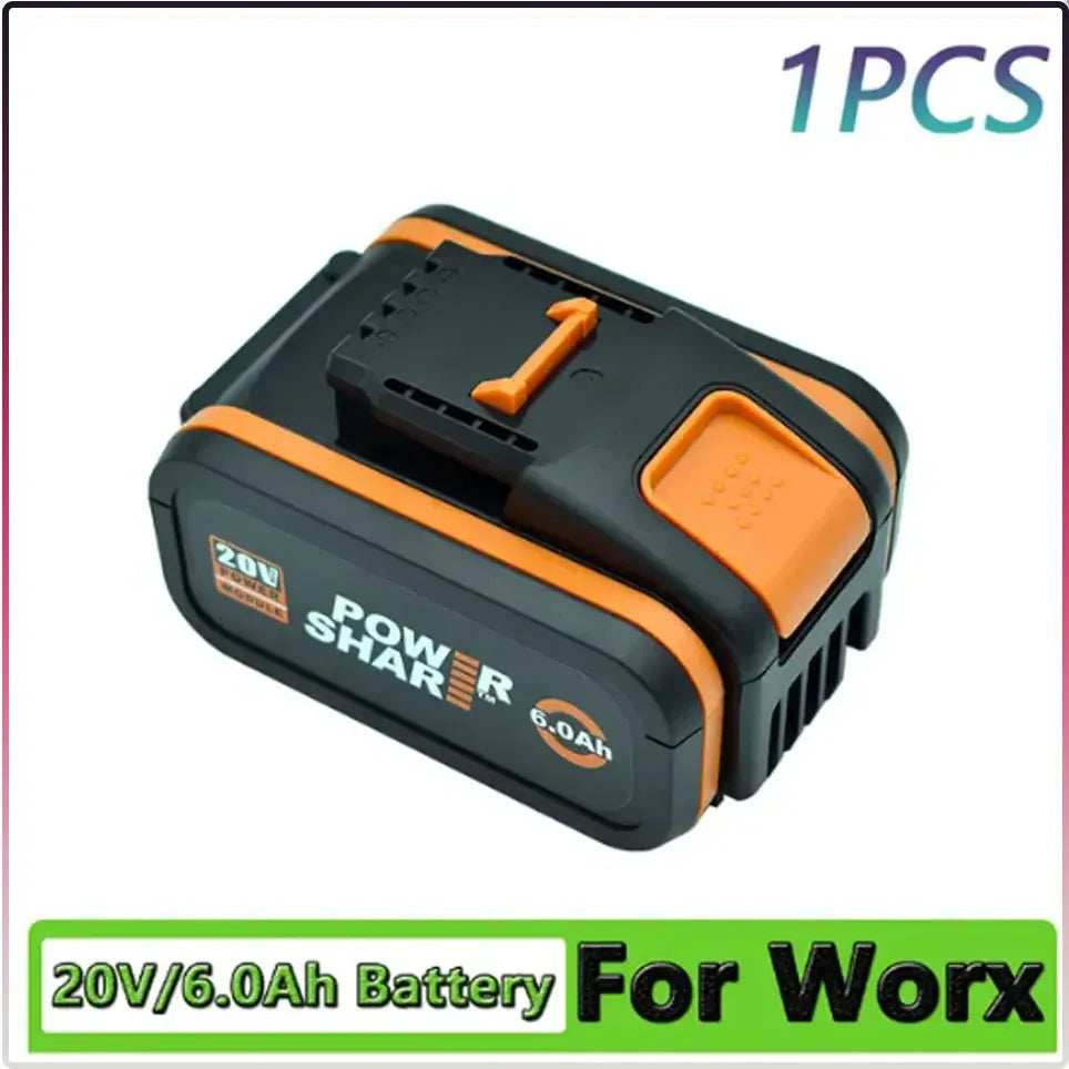 Worx 20V 6.0Ah and 8.0Ah Lithium battery Rechargeable WA3553 WA3551 WA3553.1 WA3570 for All WORX Electric and Garden Tools