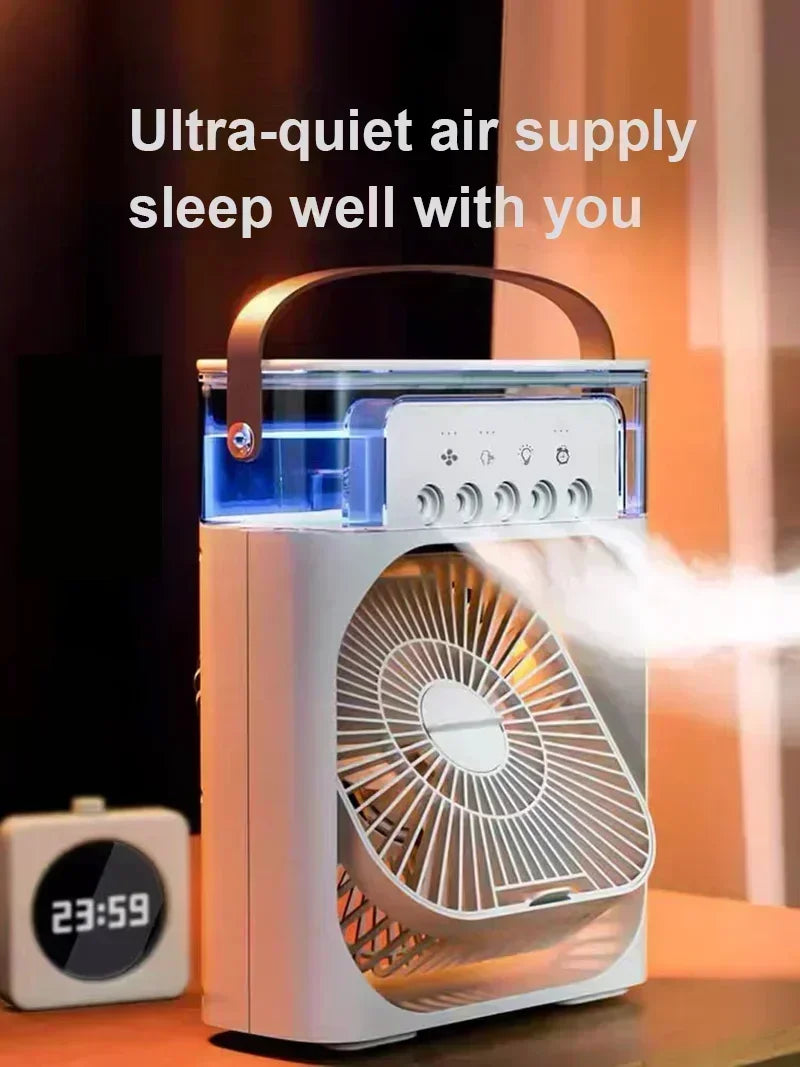 Fan 2025 Portable Humidifier Fan Air Conditioners USB Electric Fan LED Night Light Water Mist Fun 3 In 1 Air Cooler Humidifie For