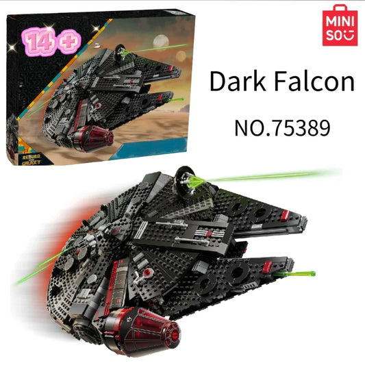 Millennium Falcon JV 1579pcs MINISO UCS Star Battle Rebuilding Milky Way Dark Falcon Millennium Falcon Spaceship 75389 Building Block Christmas Gifts
