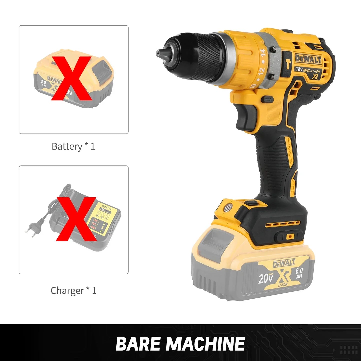 Dewalt DCD795 18v Brushless Drill with battery and AU charger