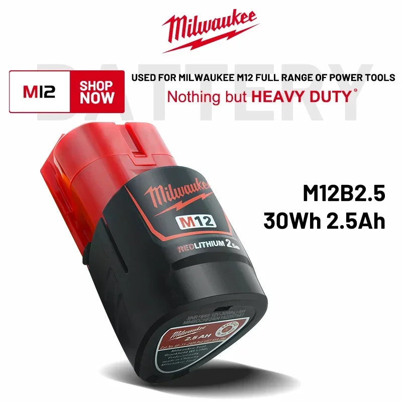 MILWAUKEE Original 12V 2.5AH rechargeable battery, M12 XC- 1pk, 2pk and 3pk