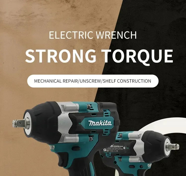 Makita 18V DTW700 Brushless Electric Wrench High Torque 18V Cordless Drill Screwdriver Rechargeable Electric Tools Torque Wrench