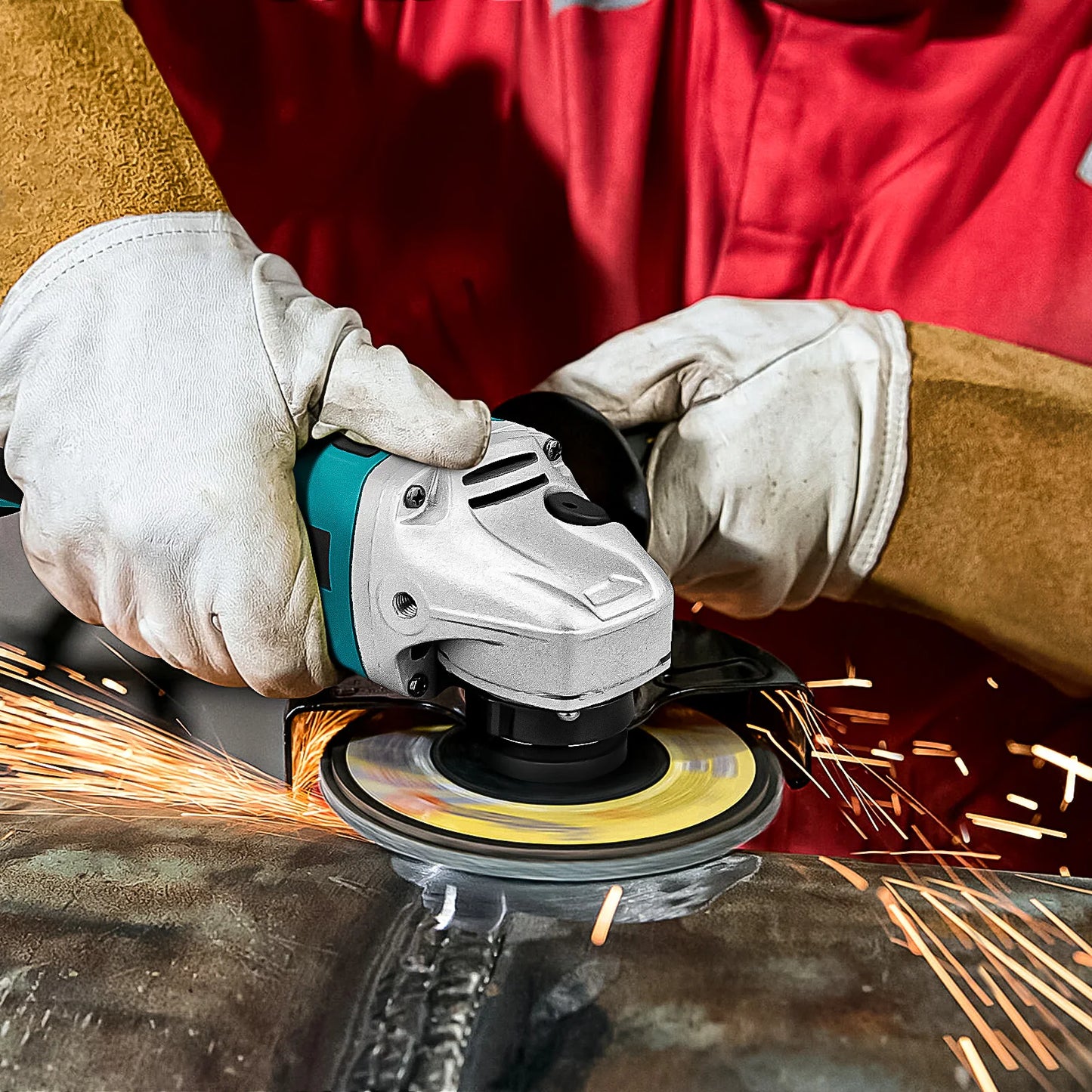 Makita 18V compatible Gisam 125mm M14 Brushless Angle Grinder Cutting Machine Cordless Electric Angle Grinder Power Tools for Makita 18V Battery Pins