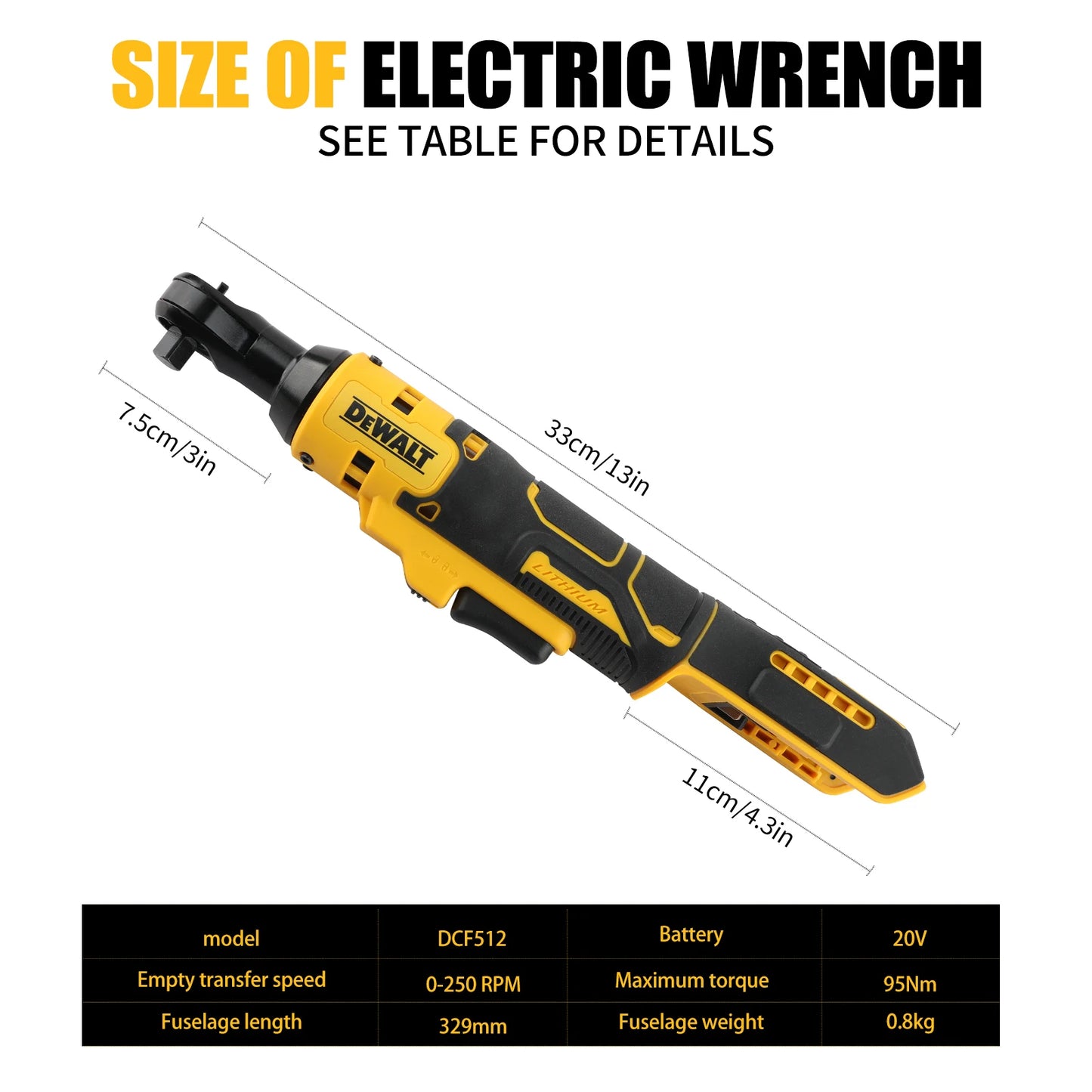 Dewalt DCF512 20V brushless right-angle ratchet wrench 95N.