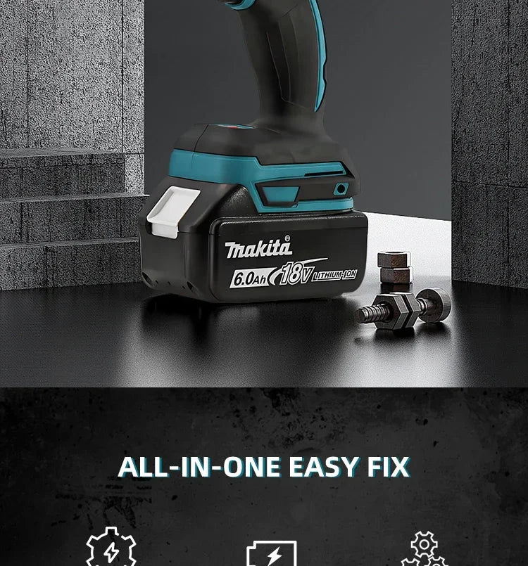 Makita DTW285 18V 320N.M Brushless Impact Wrench with 6.0Ah battery and Charger Kit
