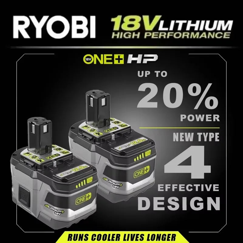 RYOBI 18V ONE+12.0Ah lithium-ion high-performance battery - 1pk or 2pk