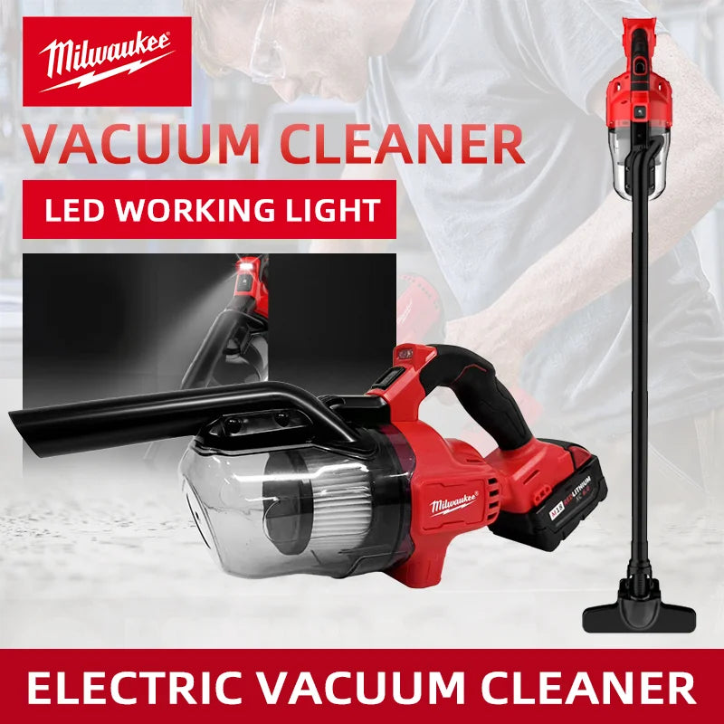 Milwaukee 18V LED Cordless Electric Vacuum Cleaner Portable Household Industrial Construction Cleaning Tool For Milwaukee Battery