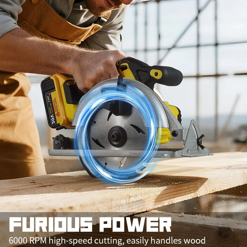 DeWalt compatible 6.5 Inch Mini Electric Circular Saw Right-Hand Saw Wood Cutter Portable Woodworking Chainsaw for Dewalt 20v Battery Pin