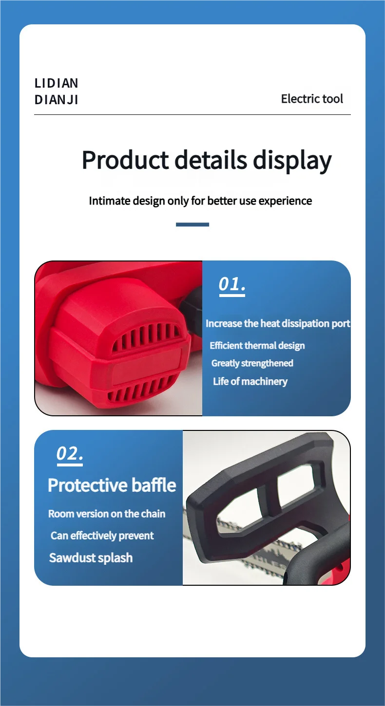 Milwaukee compatible 18V JV 12 Inch Cordless Chainsaw Handheld Garden Electric Chain Saw for Tree Branch Wood Cutting For Milwaukee M18 Battery