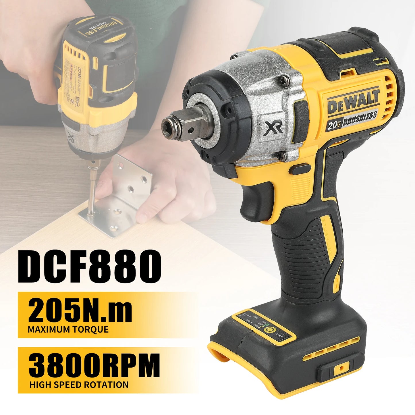 DeWalt 20v brushless DCF880, DCG405 Combo- Combination kit (Tools only with bag)