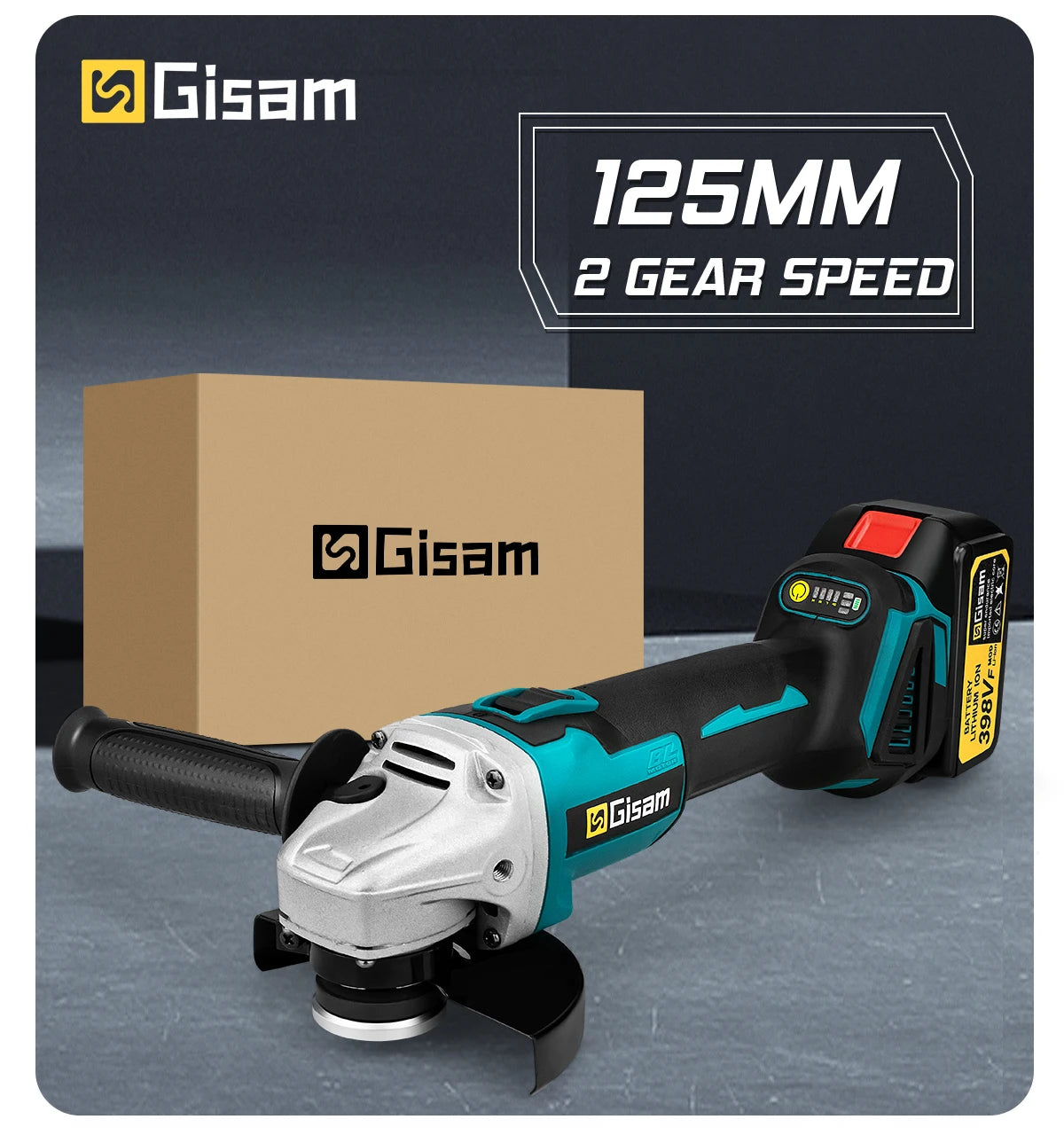 Makita 18V compatible Gisam 125mm M14 Brushless Angle Grinder Cutting Machine Cordless Electric Angle Grinder Power Tools for Makita 18V Battery Pins