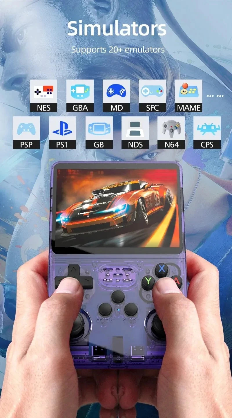 R36S new retro game console JV 3.5-inch Linux open-source system portable handheld game console with 128GB large memory