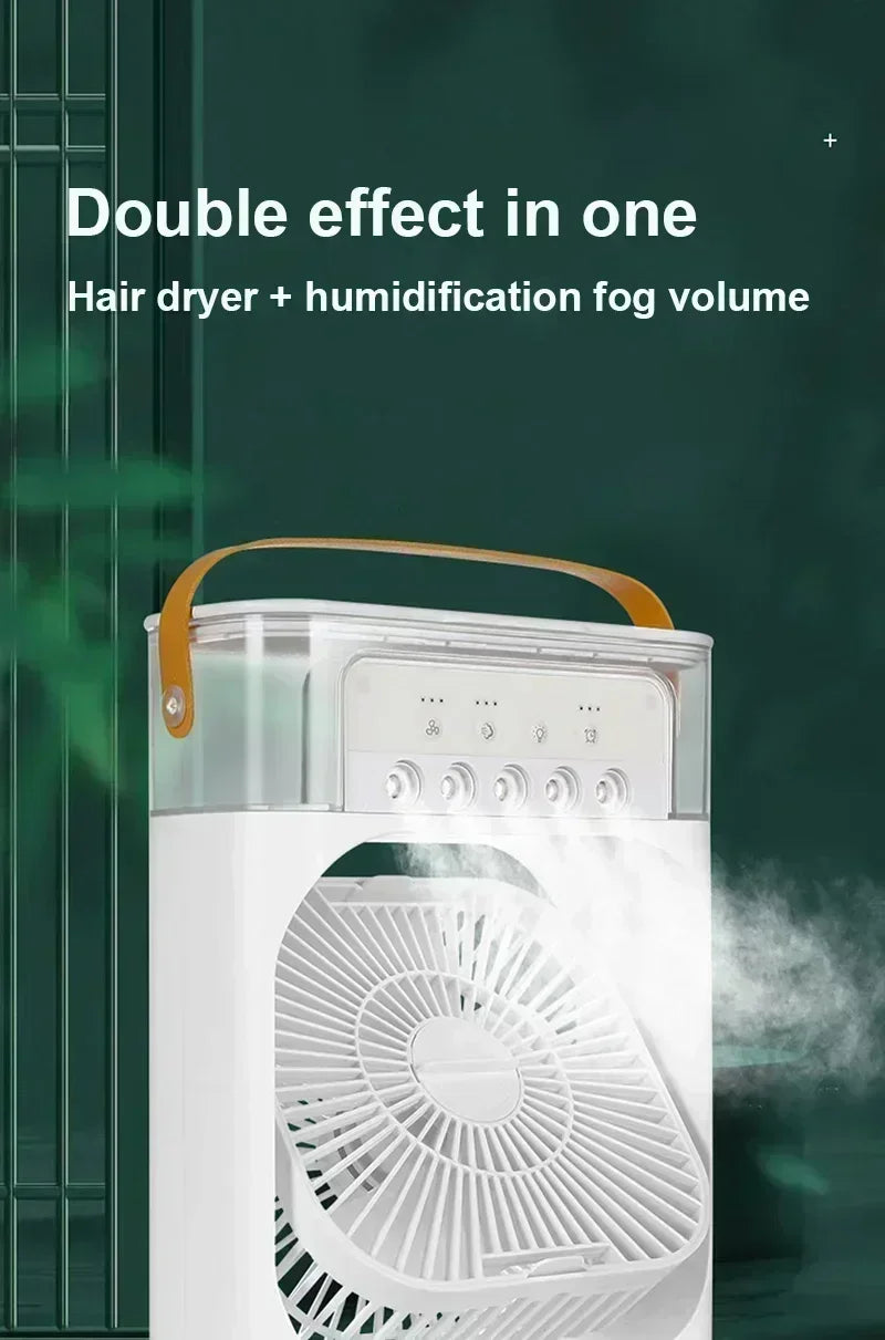 Fan 2025 Portable Humidifier Fan Air Conditioners USB Electric Fan LED Night Light Water Mist Fun 3 In 1 Air Cooler Humidifie For