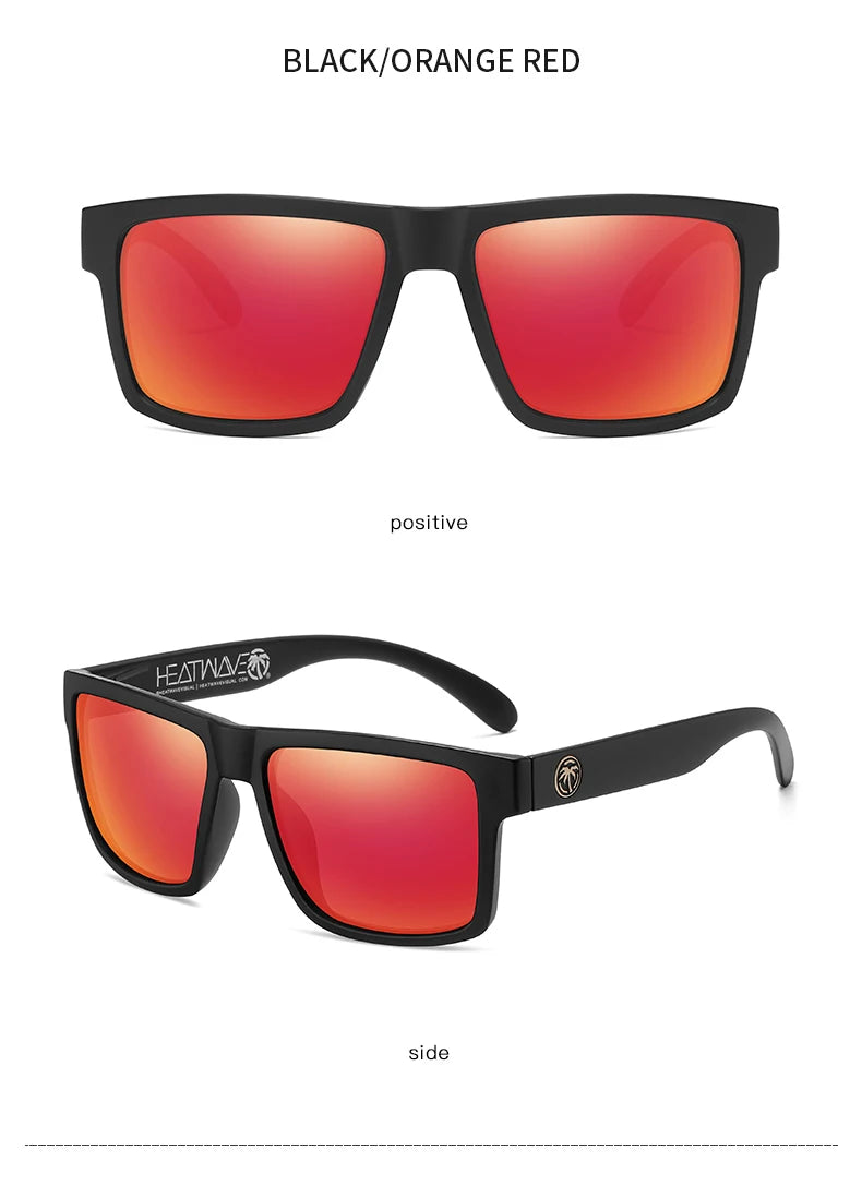 Heat Wave JV NEW High quality luxury Heat Wave brand Polarized sunglasses square Conjoined lens Women men sun glasses UV400