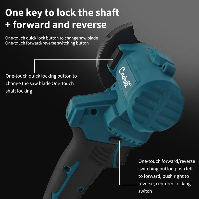 Makita Compatible 18V Brushless Cordless Electric Angle Grinder Mini Cutting Machine Polishing Machine Rechargeable Power Tool
