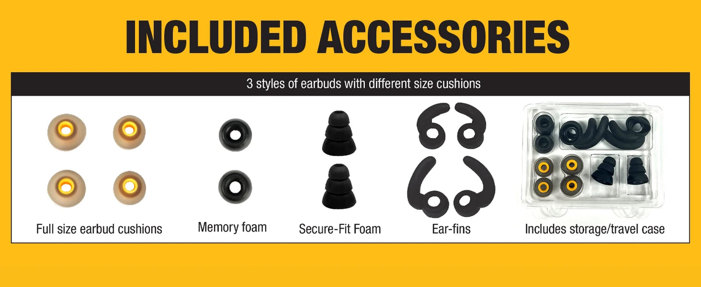DEWALT Wireless Bluetooth Headphones Neckband Earphones with 15H Playtime