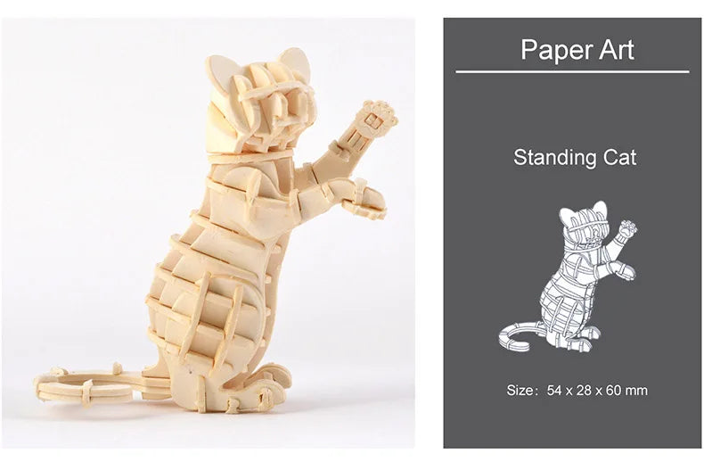 Model JV DIY 3D Wooden Puzzle Model Animal Montessori Toys for Children Crafts Dachshund Skeleton Assembly Gift Set for Kids Adults Teens