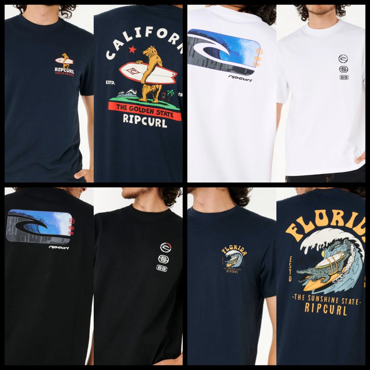 Rip Curl JV Summer Artist of The Search Cody Welsh Tee Rip Curl Men T-shirts Y2k Short Sleeve Street Hip Hop High Quality Male Clothes