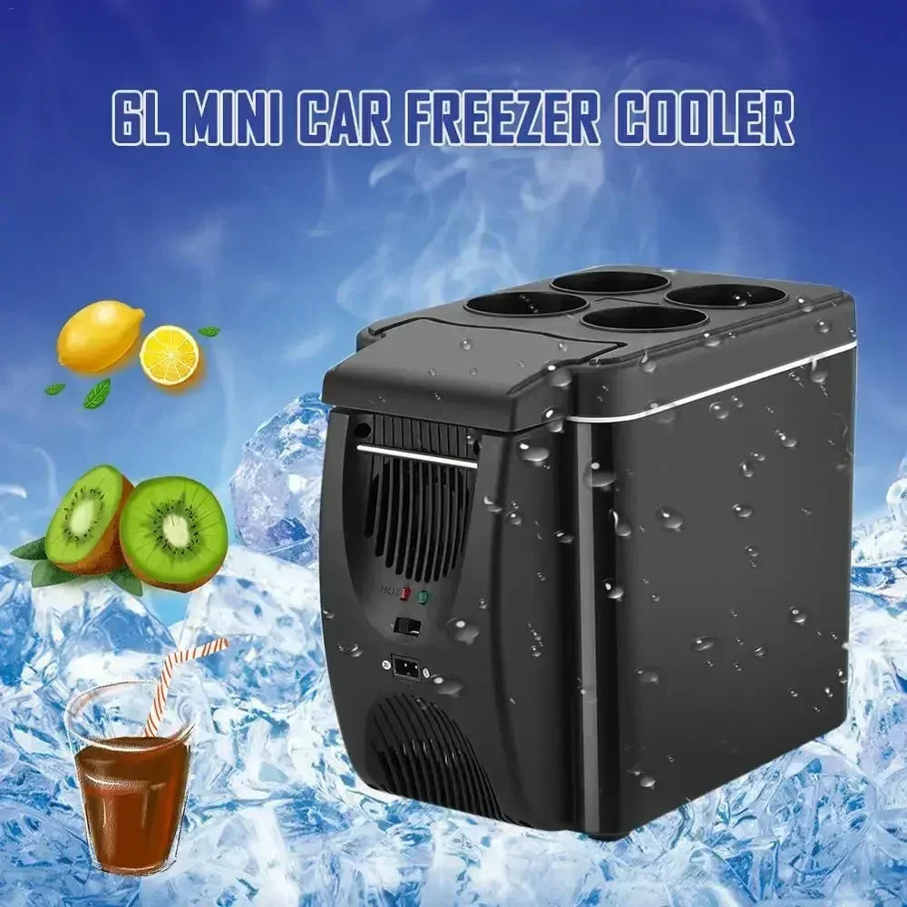 Car Refrigerator 6L Mini Fridge Portable Freezer 12V DC Refrigerator Plug In Cooler Refrige 6L Thermoelectric Cooler