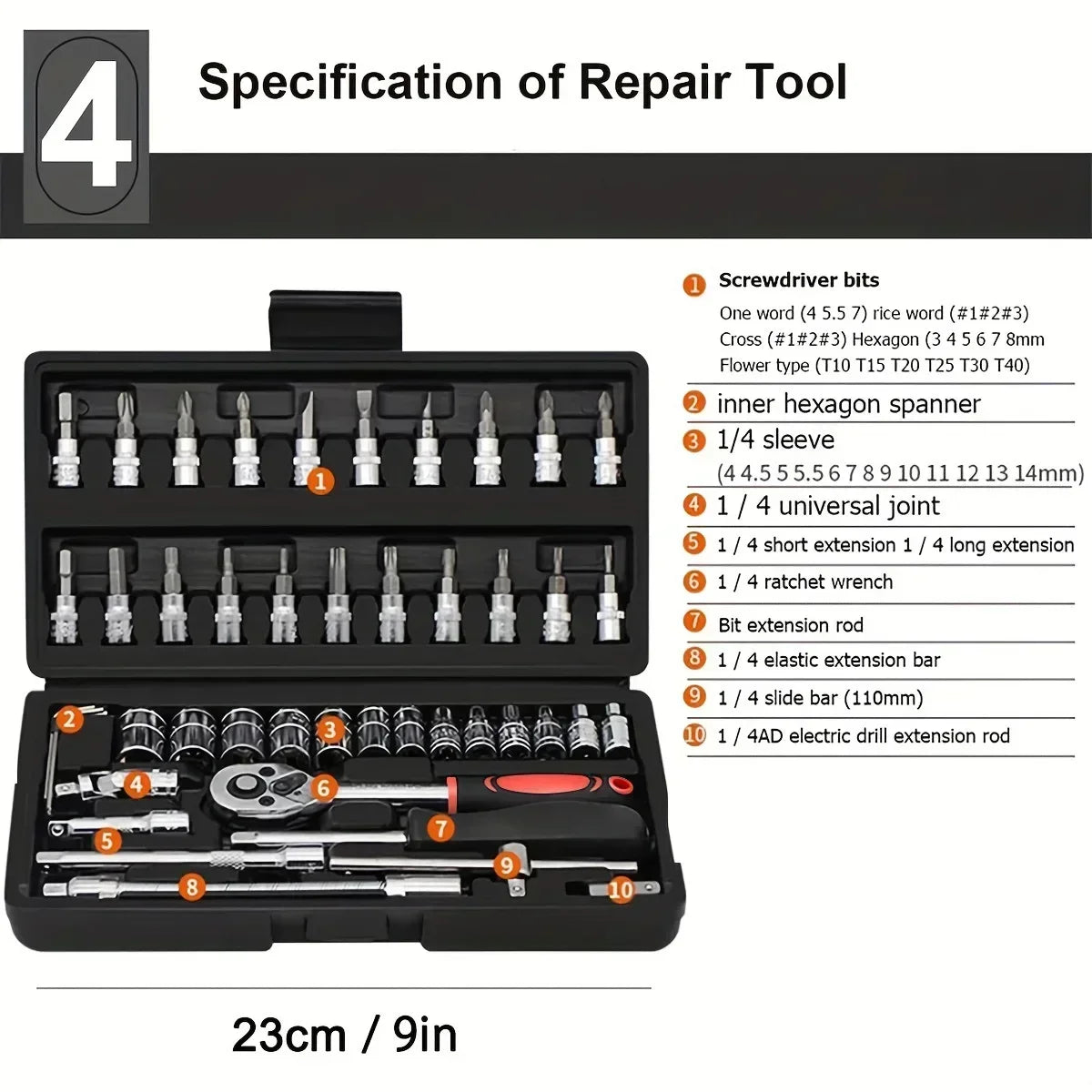 AIRAJ 46-Piece Tool Kit 