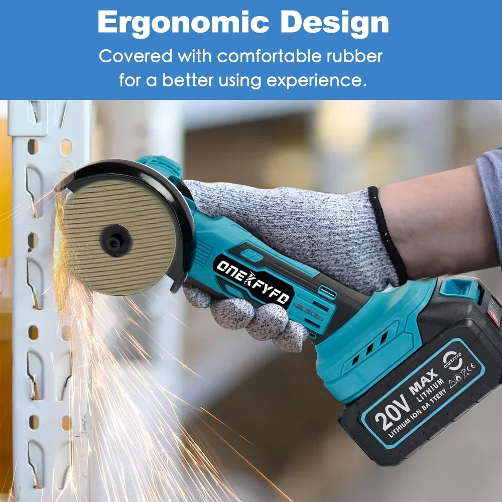 Makita Compatible 18V JV Brushless Mini 3inch Angle Grinder 76mm Polishing Cutting Machine Rotatable Cordless Woodworking Grinder For Makita 18V Battery