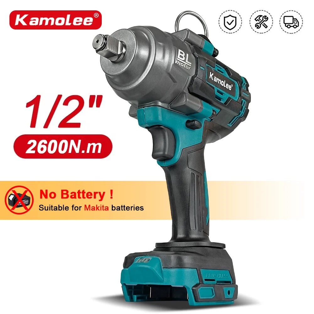 Kamolee 1/2 inch 2600NM Brushless 18v Impact Wrench