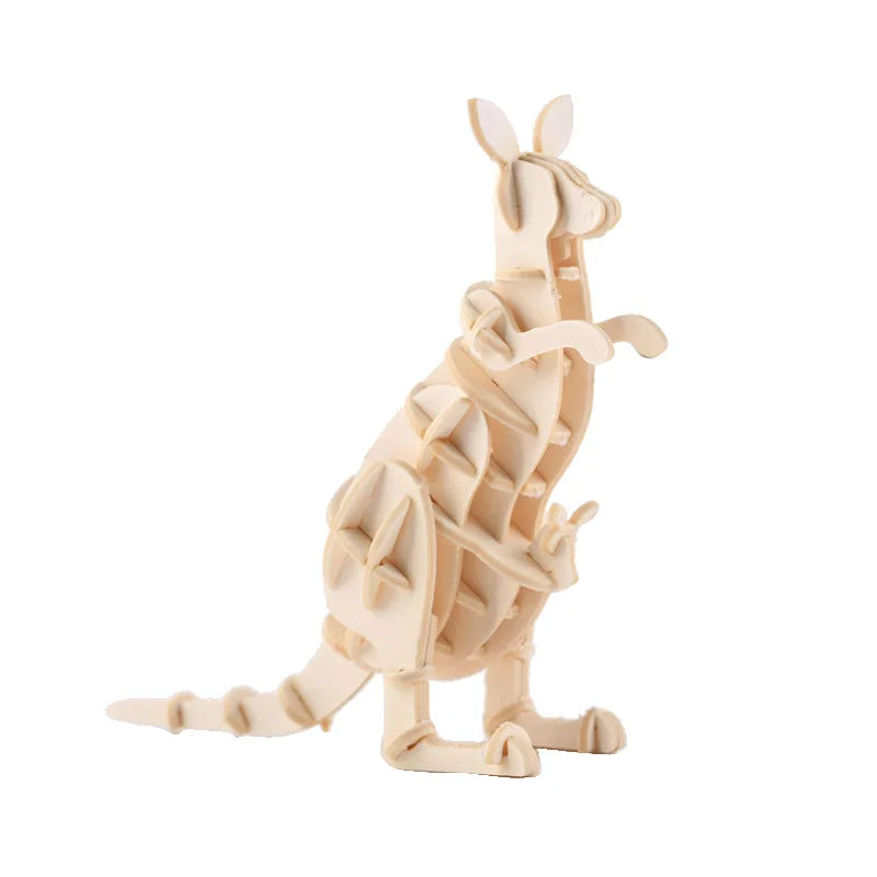 Model JV DIY 3D Wooden Puzzle Model Animal Montessori Toys for Children Crafts Dachshund Skeleton Assembly Gift Set for Kids Adults Teens
