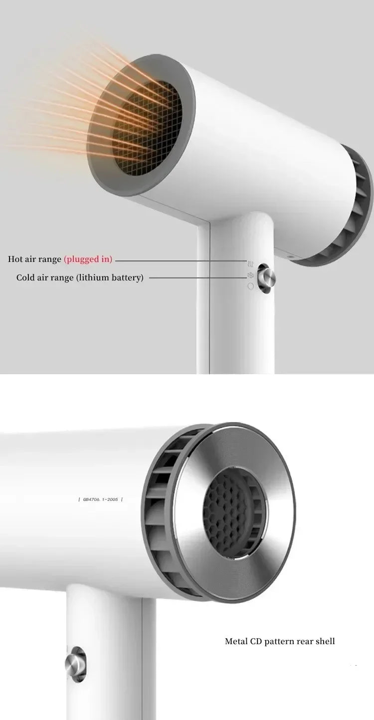 Hair dryer 20000RPM Portable Wireless Hair Dryer Rechargeable Blow Dryer
