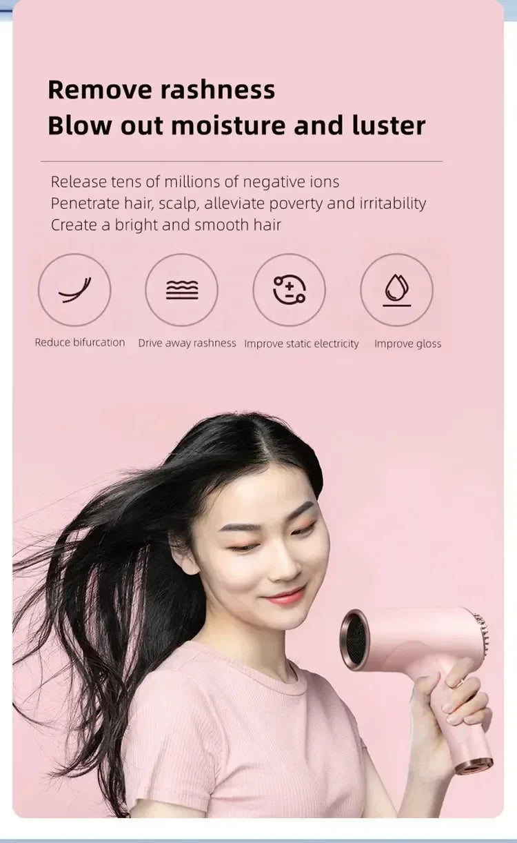 Hair dryer 20000RPM Portable Wireless Hair Dryer Rechargeable Blow Dryer