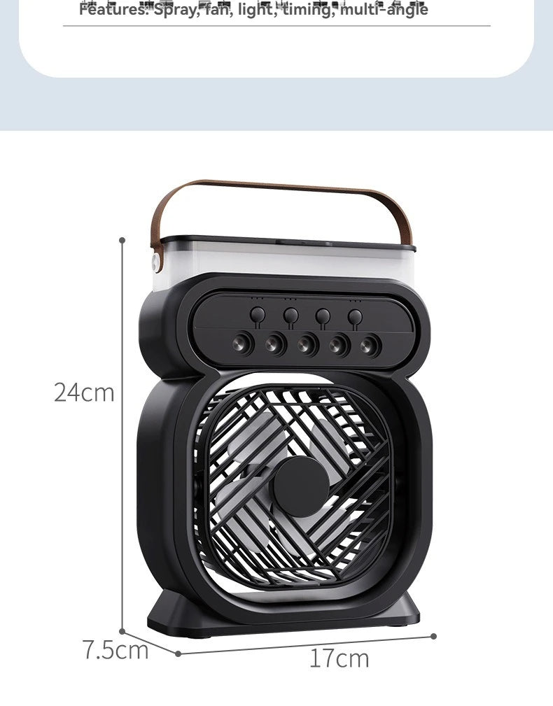 Misting Fan 3 In 1 Fan AIr Conditioner Household Small Air Cooler LED Night Light Portable Humidifier Air Adjustment Fan Office Home Fan