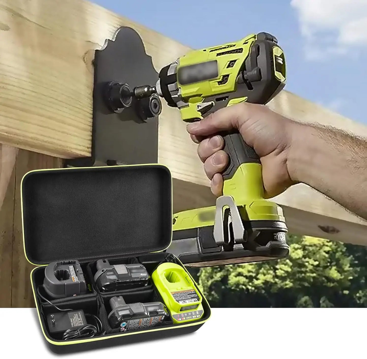 Case for Ryobi ONE+ 18V Lithium-Ion batteries and Chargers.