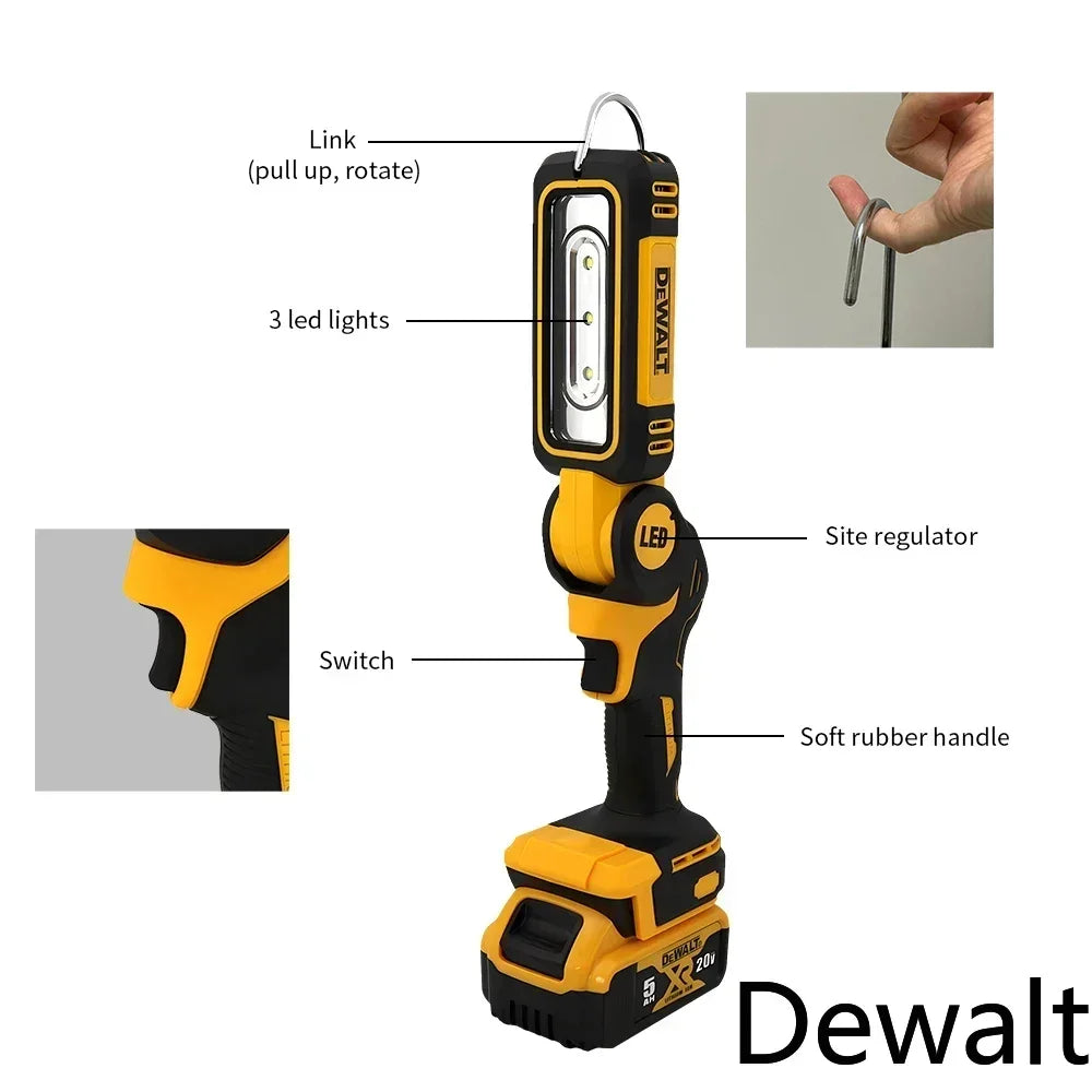 Dewalt 18V - 20V 90 Degree Folding LED Work Light