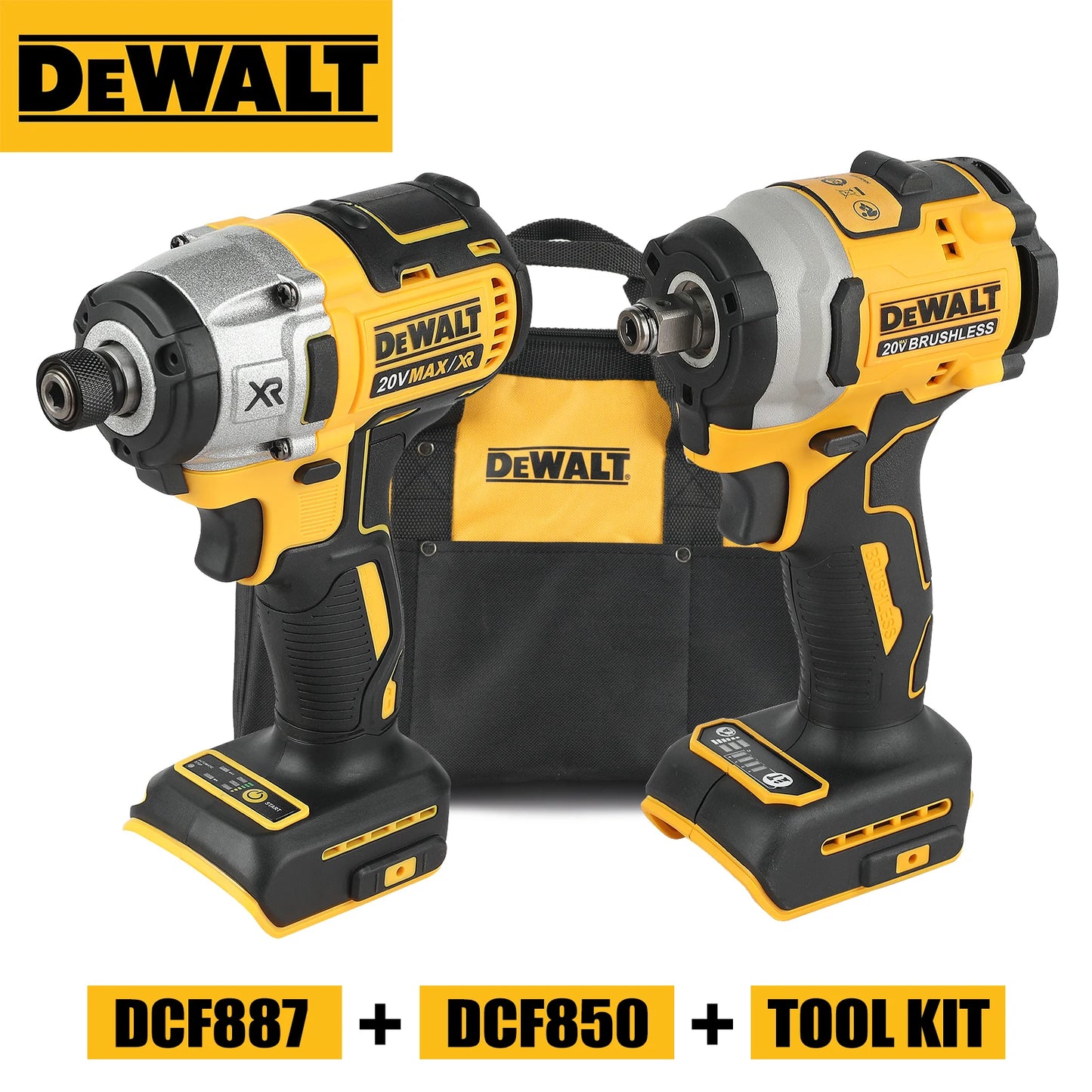 DeWalt DCF850, DCF887 20v brushless combo kit with bag