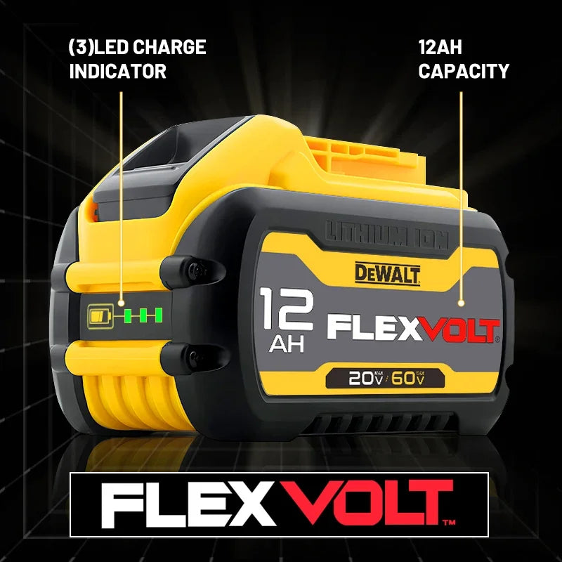 DeWalt original 12Ah 18V/20V-60V Flex Volt battery - 1Pk, 2Pk, 3Pk, 4Pk and Charger options