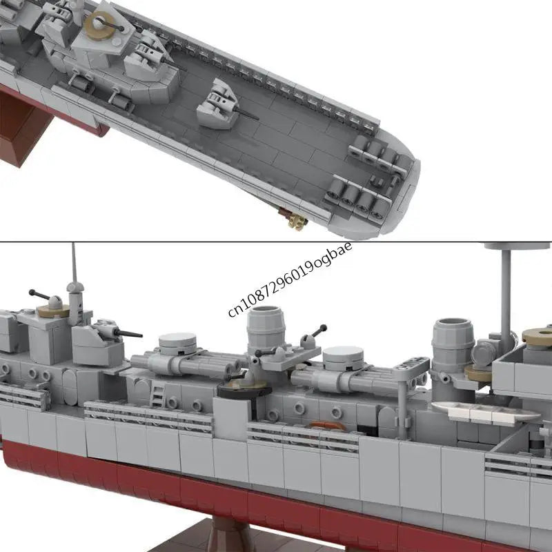 Fletcher-Class Destroyer JV NEW 1595PCS WW2 Military MOC1:200 scale Fletcher-Class Destroyer Model DIY creative ideas warship ChildToy Assembly Puzzle Gift