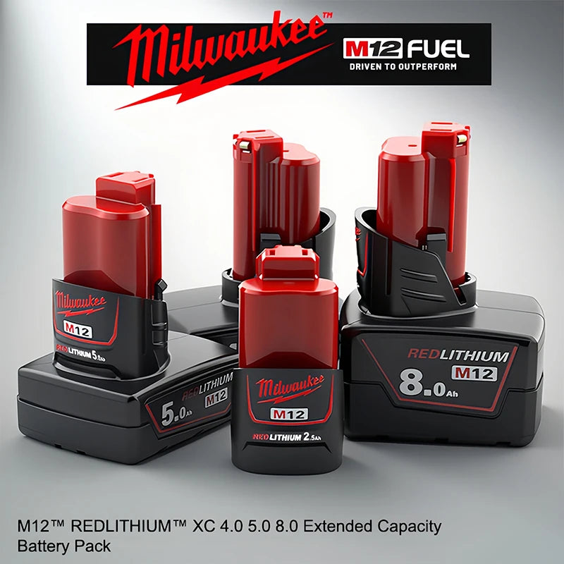 MILWAUKEE Original 12V 2.5AH rechargeable battery, M12 XC- 1pk, 2pk and 3pk