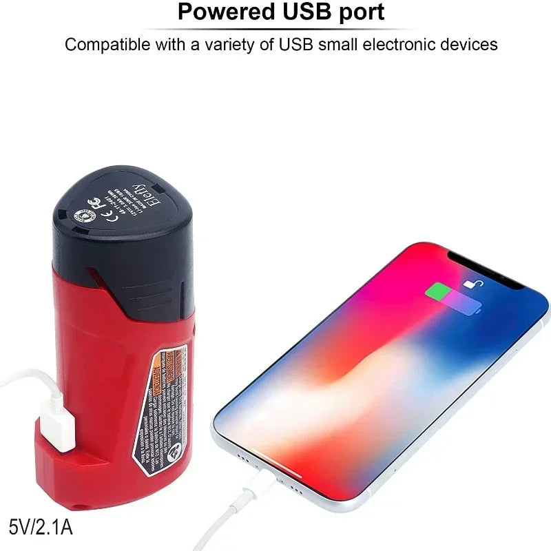 Makita Milwaukee Bosch 12V Charger Converter USB Power Adapter Phone Charger Adapter For Milwaukee For Makita For Bosch 12V Battery 12V DC Output Port