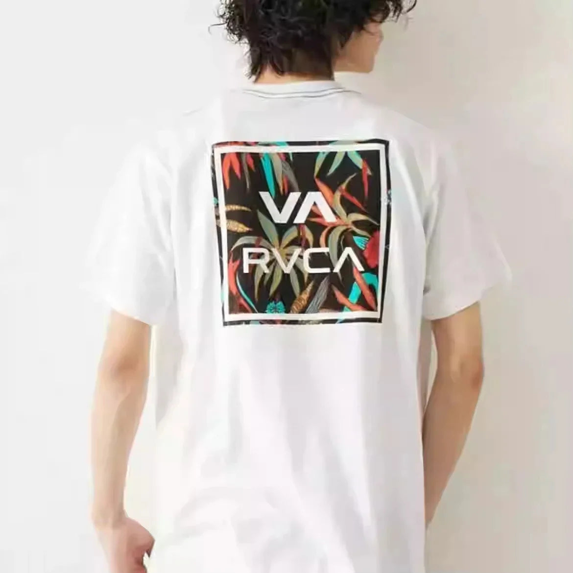 RVCA JV Summer New Dayline RVCA American Street Personalized Large Print Round Neck Quick Drying Short Sleeve T-shirt for Men