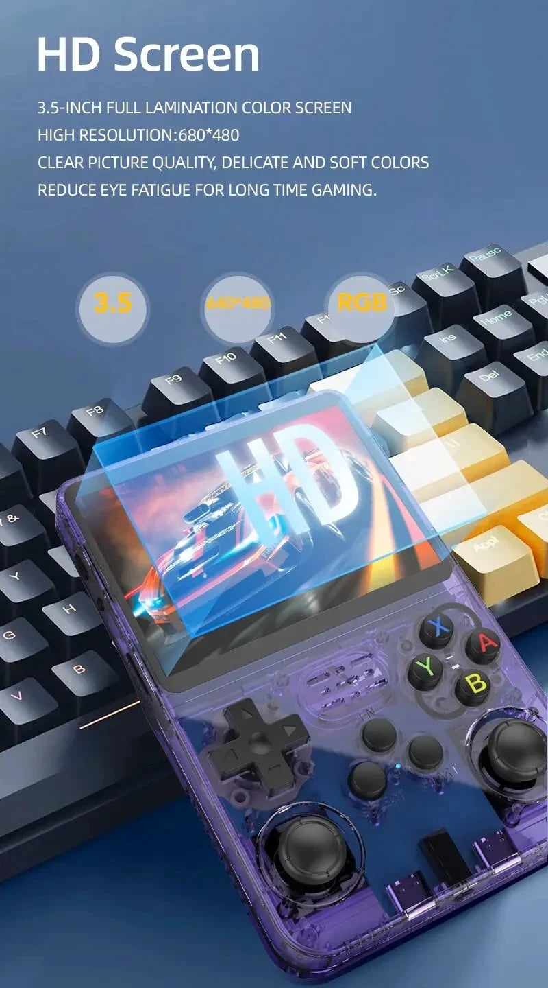 R36S new retro game console JV 3.5-inch Linux open-source system portable handheld game console with 128GB large memory