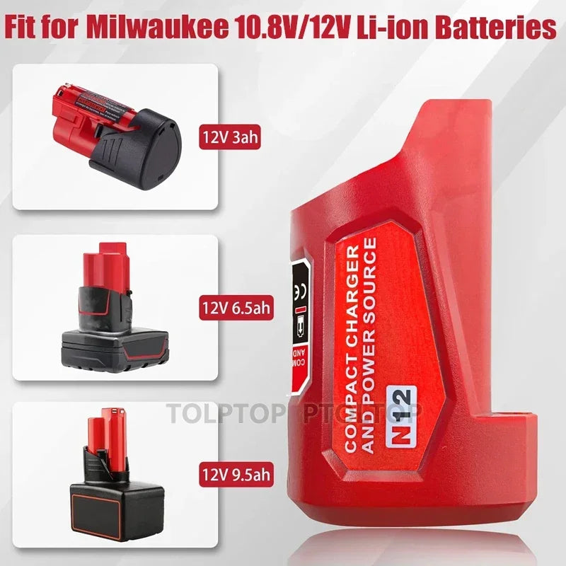 Makita Milwaukee Bosch 12V Charger Converter USB Power Adapter Phone Charger Adapter For Milwaukee For Makita For Bosch 12V Battery 12V DC Output Port