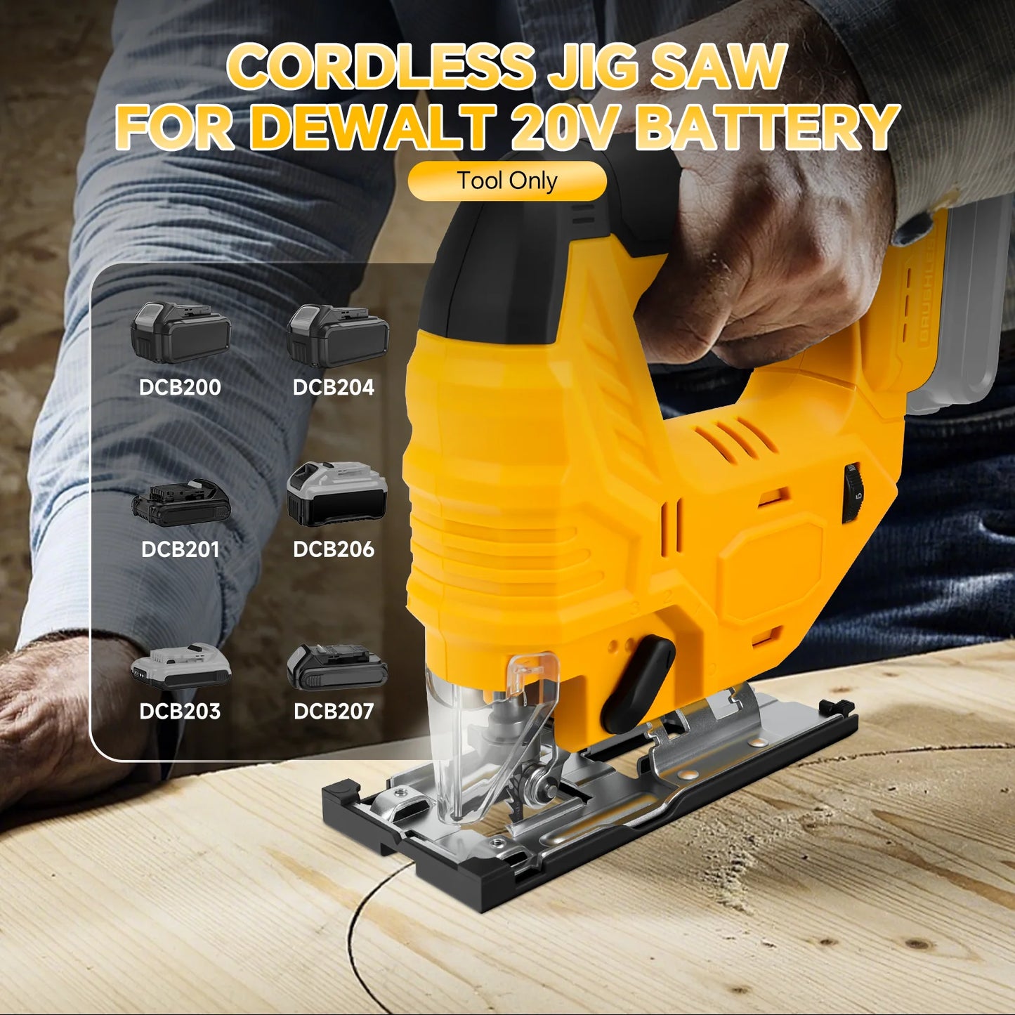 DeWalt Compatible 18v 20V Max 750W Brushless Jig Saw 2700RPM 7-Speed