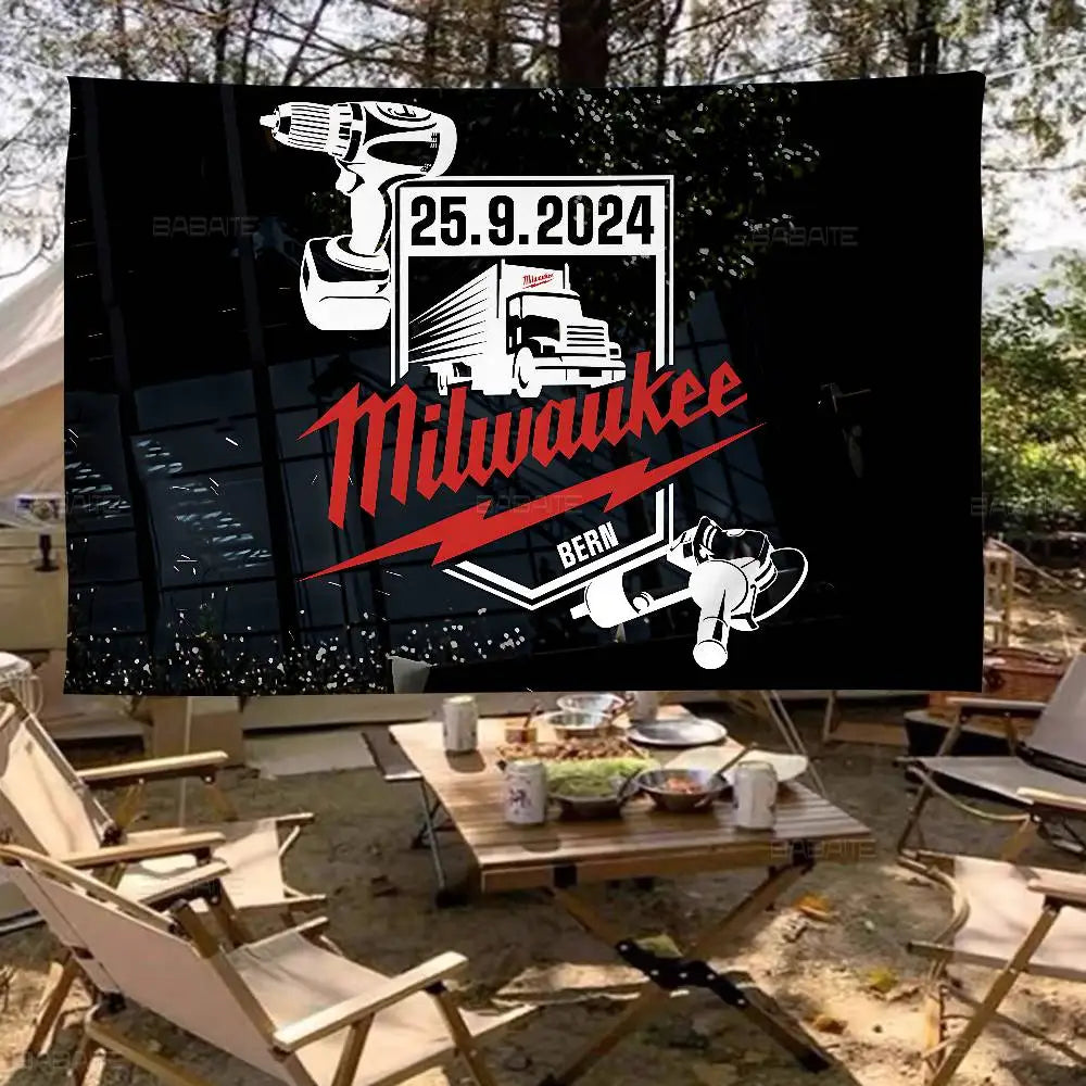 Milwaukee LOGO Anime Chart Flag For Living Room Home Dorm Decor Art Home Decor Banner