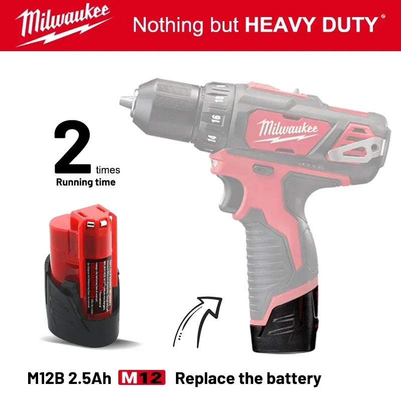 MILWAUKEE Original 12V 2.5AH rechargeable battery, M12 XC- 1pk, 2pk and 3pk