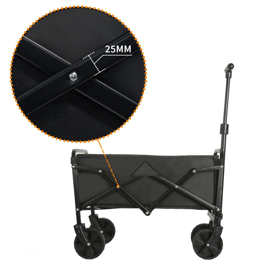 Trolley beach wagon JV Heavy Duty Large Capacity Folding Wagon Outdoor Portable Utility Cart Collapsible Pull Trolley for Shopping Beach Garden