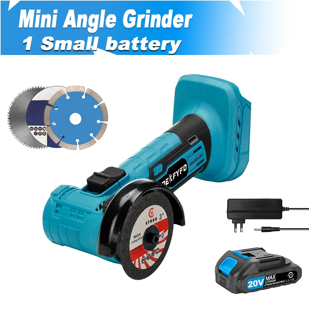 Makita Compatible 18V JV Brushless Mini 3inch Angle Grinder 76mm Polishing Cutting Machine Rotatable Cordless Woodworking Grinder For Makita 18V Battery