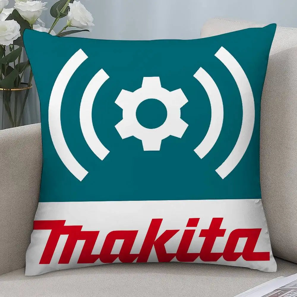 Makitas Pillow Case Short plush Double-sided Print Square Throw Pillow Covers Sofa Home Cushion Decor